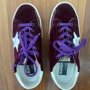 Golden Goose Purple Velvet Sneakers